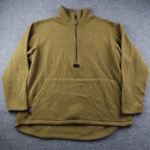 Peckham Polartec Fleece Pullover Mens XL Coyote Brown 1/4 Zip Kangaroo Pocket